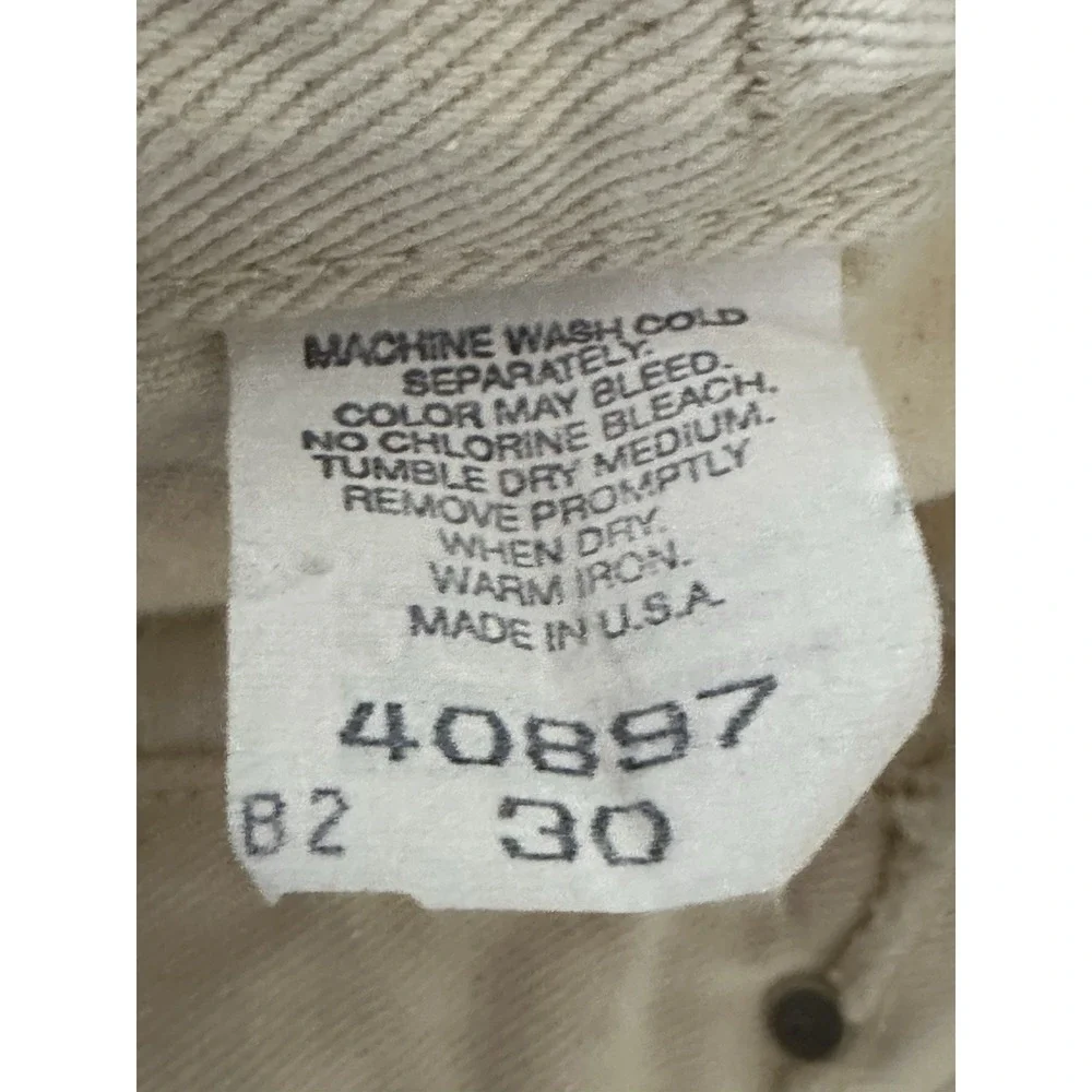 Vintage Boss Mens‎ Beige Denim Jean Shorts Embroidered Logo Size 30